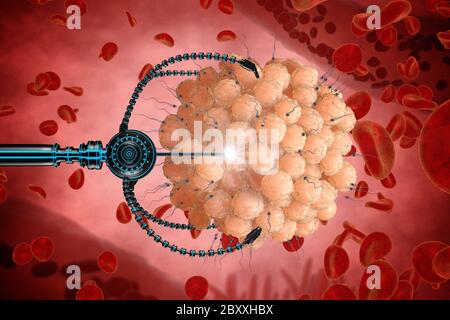 nanorobot fertilizes the cell egg. Medical concept anatomical future. 3d rendering Stock Photo