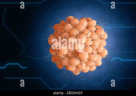 nanorobot fertilizes the cell egg. Medical concept anatomical future. 3d rendering Stock Photo