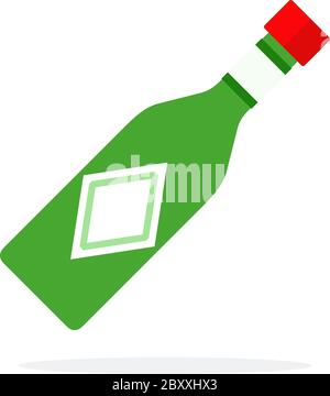 Pesto sauce in a glass bottle vector flat isolated Stock Vector