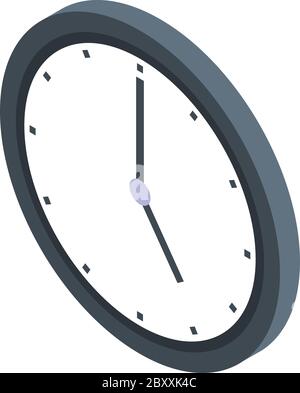 Notary wall clock icon, isometric style Stock Vector