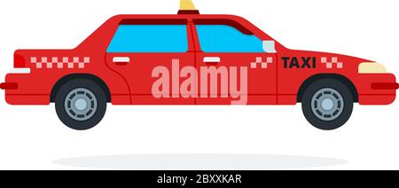 Red urban taxi vector flat isolated Stock Vector