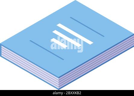 Notary law book icon, isometric style Stock Vector