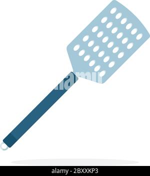 Spatula with holes vector flat material design isolated object on white background. Stock Vector