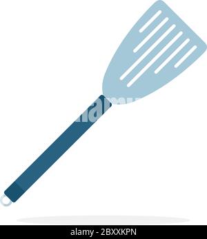 Spatula with slots vector flat material design isolated object on white background. Stock Vector