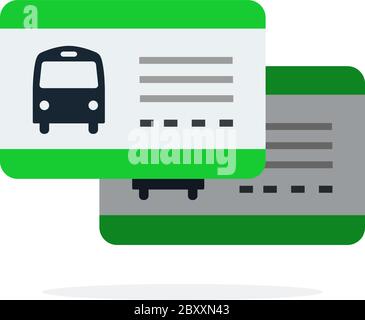 Bus cards vector flat material design isolated object on white background. Stock Vector