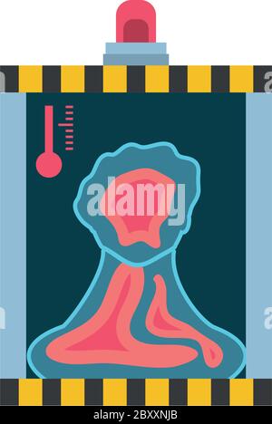 thermal scanner to scan humans on white background vector illustration design Stock Vector