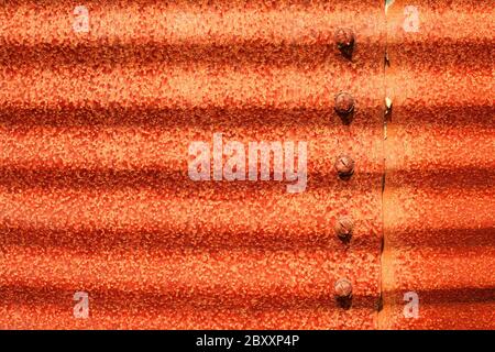 Rusty corrugated metal background texture Stock Photo