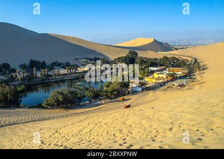 Huacachina - desert oasis near Ica in Peru, South America. Stock Photo