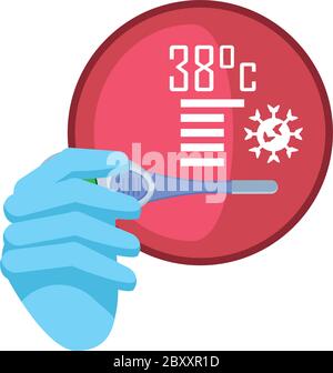 body thermometer detecting on white background vector illustration design Stock Vector