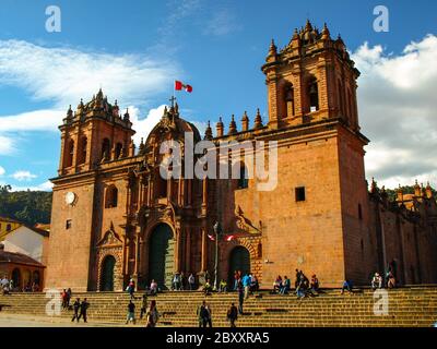 Baroque Cathedral of Santo Domingo at Plaza de Armas in Cusco, Peru Stock Photo