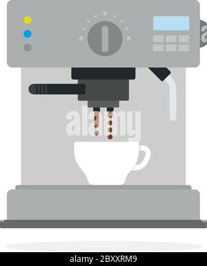 Coffee machine prepares coffee vector flat isolated Stock Vector