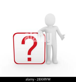 red question mark and 3D man Stock Photo - Alamy