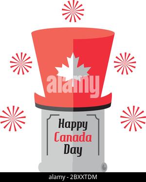 Canada day canadian flag top hat national flat Vector Image