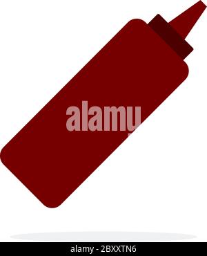 Dispenser with a spicy tomato sauce vector flat isolated Stock Vector