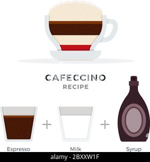 Cafeccino recipe vector flat isolated Stock Vector