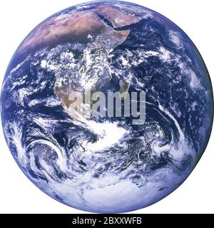 Planet Earth isolated on white background. Realistic vector. Stock Vector