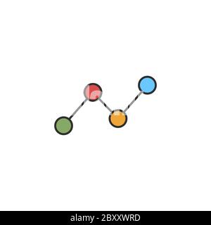 Colorful graph icon. Stock Vector illustration isolated on white background. Stock Vector