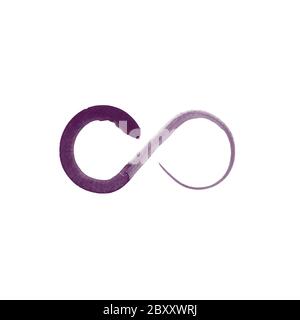 Hand drawn watercolor infinity sign. Stock Vector illustration isolated on white background. Stock Vector