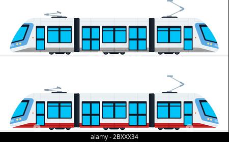 Municipal Electric Tram vector flat isolated Stock Vector