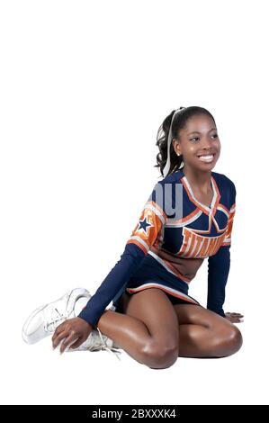 Black Girl Cheerleader Stock Photo