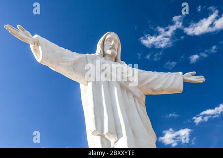 Statue of Jesus Christ in Cusco, Peru, South America. Detailed view. Stock Photo