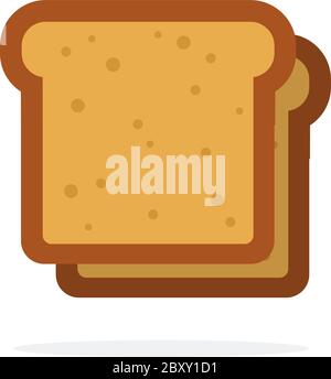 Two slices of white bread vector flat isolated Stock Vector
