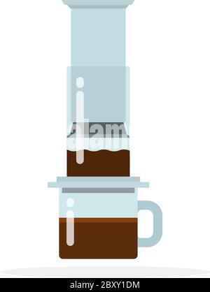 coffee brew method aeropress isolated icon style vector illustration ...