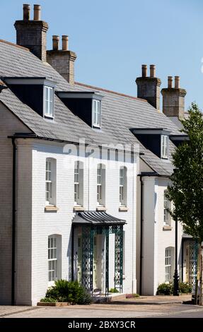 Town house in the experimental new town at Poundbury, Dorchester, Dorset. Stock Photo