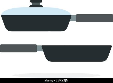 Two pan for frying vector flat isolated Stock Vector