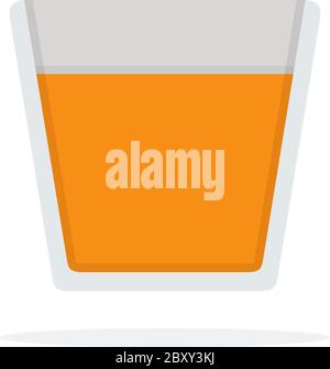 Caramel sirup in a glass vector icon flat isolated Stock Vector