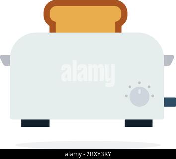 Toaster with bread vector flat isolated Stock Vector