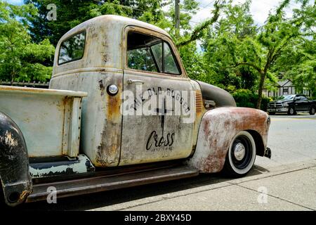 1952, Chevrolet 3100, ½-ton, Advance-Design, pick up truck, Fort Langley, British Columbia, Canada Stock Photo