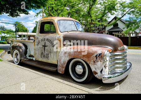 1952, Chevrolet 3100, ½-ton, Advance-Design, pick up truck, Fort Langley, British Columbia, Canada Stock Photo