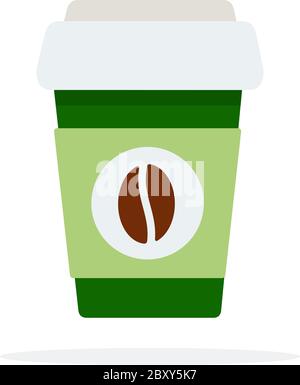 Reusable thermo mug vector icon flat isolated Stock Vector