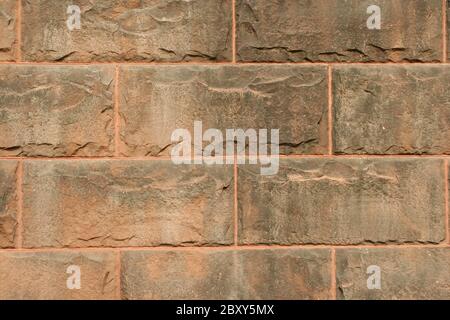 A old stone block wall background Stock Photo