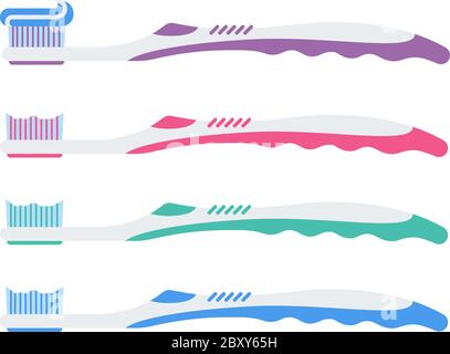 Toothbrushes horizontally vector icon flat isolated Stock Vector