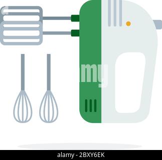 Hand mixer with removable corolla vector flat isolated Stock Vector