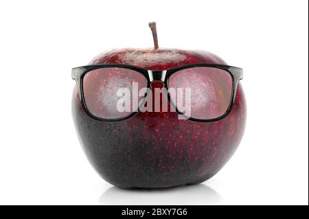 Red apples isolated against a white background Stock Photo - Alamy