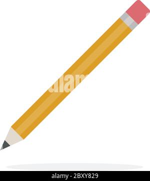 Pencil with eraser vector flat isolated Stock Vector