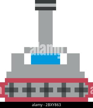 war tank vehicle 8 bits pixelated icon vector illustration design Stock Vector