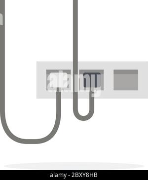 Wall sockets and electrical wires Stock Vector
