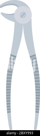 Curved tooth forceps vector icon flat Stock Vector