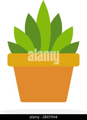 Indoor green plant in a pot vector flat isolated Stock Vector