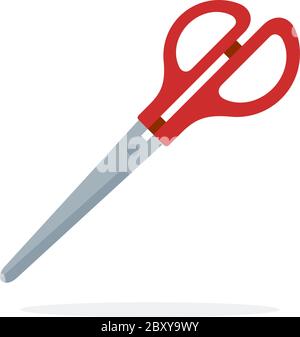 Stationery red scissors vector flat isolated Stock Vector