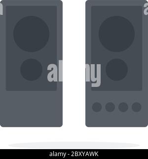 Black loudspeakers vector flat isolated Stock Vector