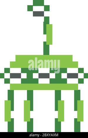 Space Alien in Ufo 8 Bits Pixelated Icon Stock Vector - Illustration of  arcade, single: 186126510