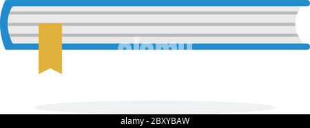 Blue book with a bookmark in thickness Stock Vector