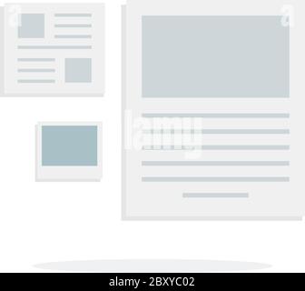 Article in the newspaper, notes and photo Stock Vector
