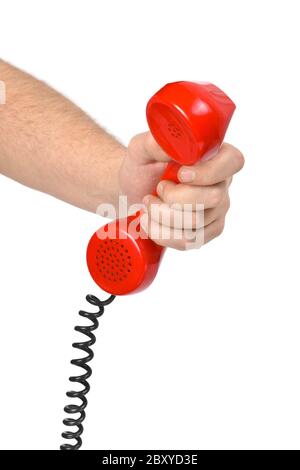 Hand and telephone Stock Photo