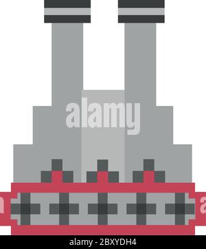 war tank vehicle 8 bits pixelated icon vector illustration design Stock Vector